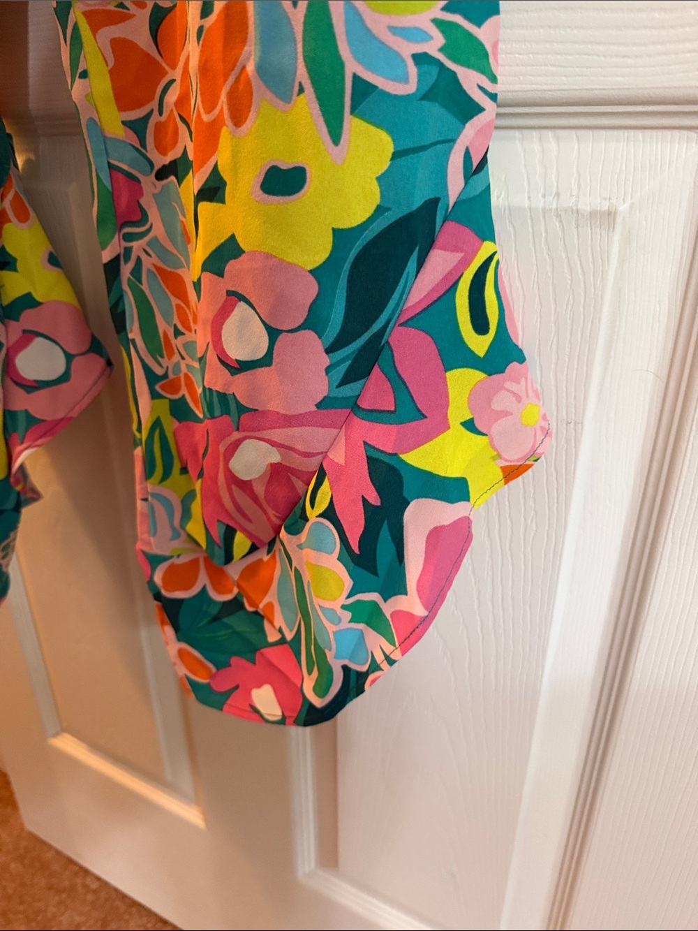 Colorful Floral Off-Shoulder Jumpsuit - Picture 3 of 4